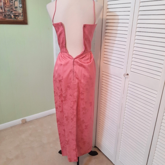 Vintage RARE ILGWU union made silk rose 2 PC formal gown dress sz 3 4 *D3 - Picture 7 of 9